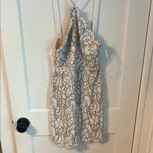 Lulu's Cream and White Floral Lace Dress